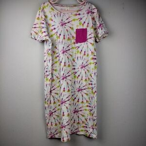 Tie-Dye Dress with Pink Pocket